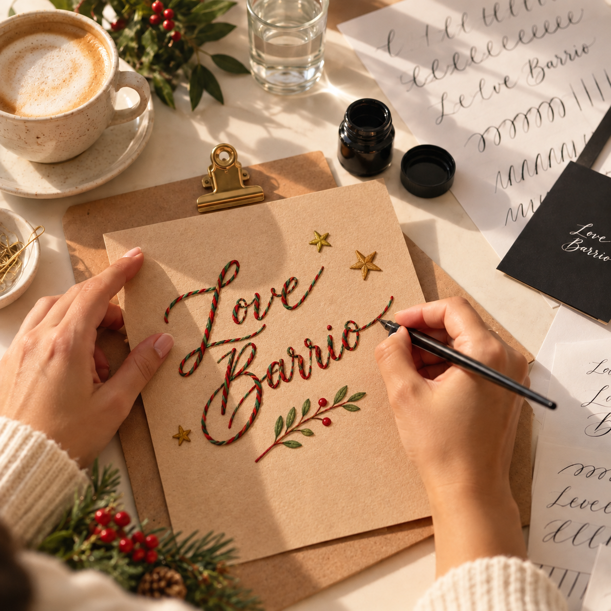 Letras que se bordan: Taller de lettering navideño